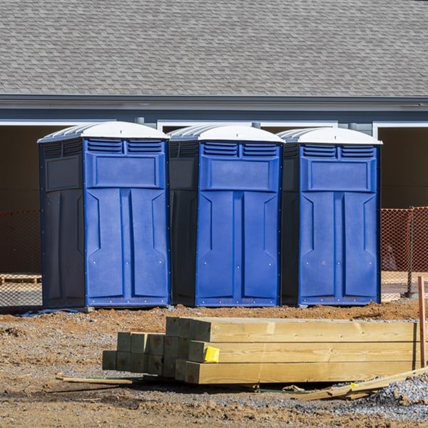 how often are the porta potties cleaned and serviced during a rental period in Carmel MI